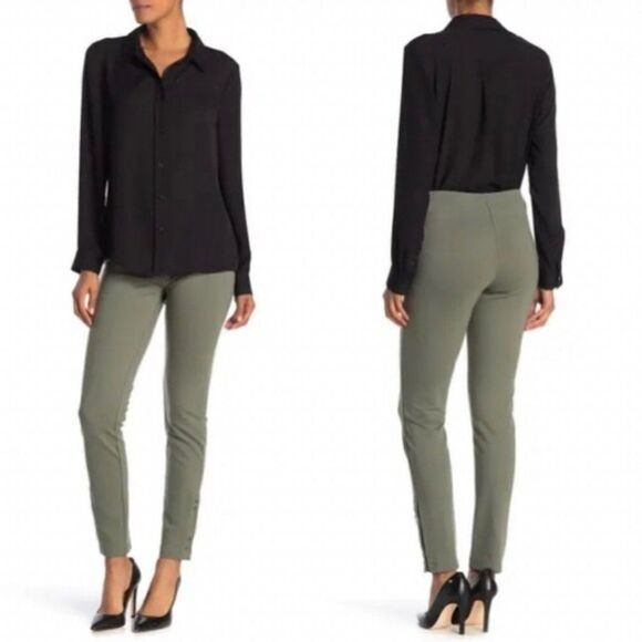 NANETTE LEPORE SAGE GREEN LEGGINGS SIZE XS LIKE NEW WITH BUTTONS AT ANKLES - Picture 1 of 11
